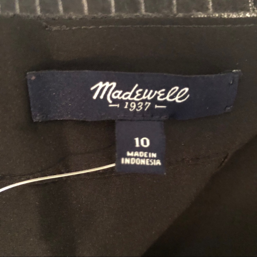 Madewell Asymmetrical Pinstriped Mini Skirt Sz 10 - Picture 6 of 7